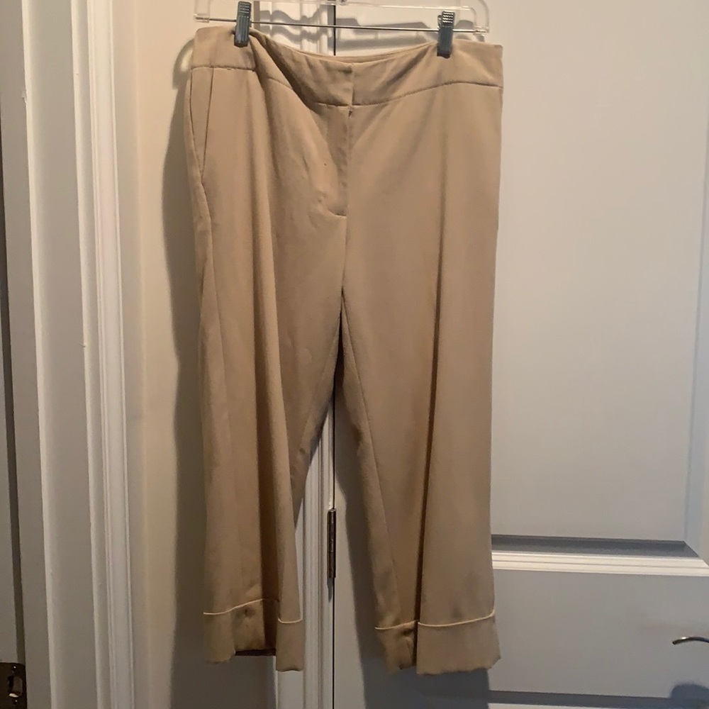 Tan cropped trousers by Liz Claiborne